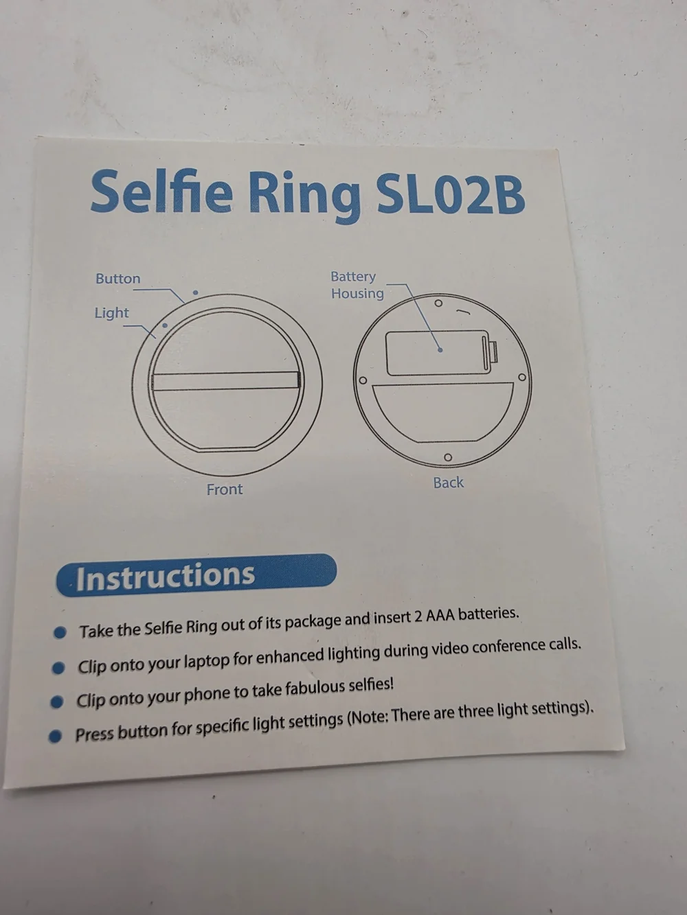 Poshmark Portable White Logo Clip-On LED Selfie Ring Light for Smartphones